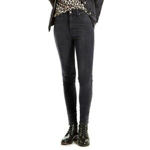 Levi's Black Mile High Super Skinny Jeans Casual Denim Neutral 26 Dark Grey